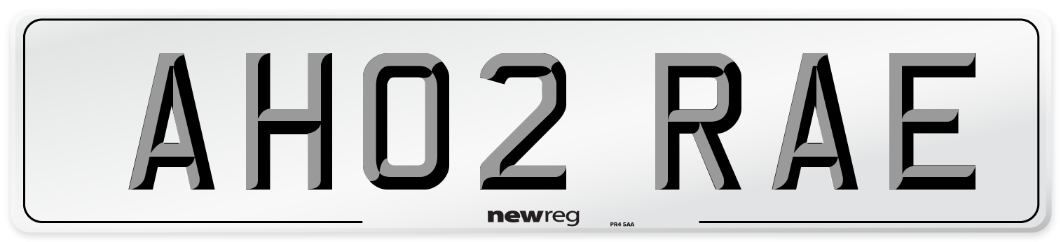 AH02 RAE Number Plate from New Reg